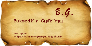 Bukszár György névjegykártya