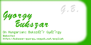 gyorgy bukszar business card